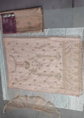 Orange embroidered santoon salwar 2