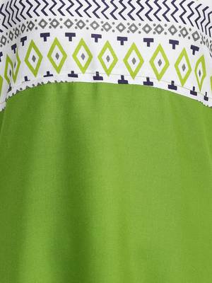 Green Printed Cotton Kids Kurta Set 3