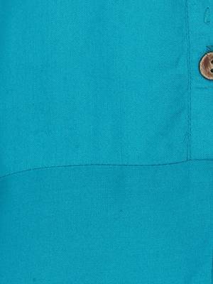 Blue Printed Cotton Kids Kurta Set 4