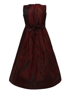 Red Silk Blend Party Gown 2