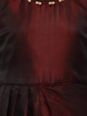 Red Silk Blend Party Gown 3