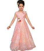 Pink Cotton Blend Party Gown