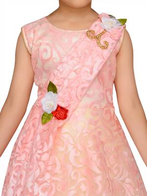 Pink Cotton Blend Party Gown 5