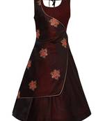 Brown Silk Blend Party Gown