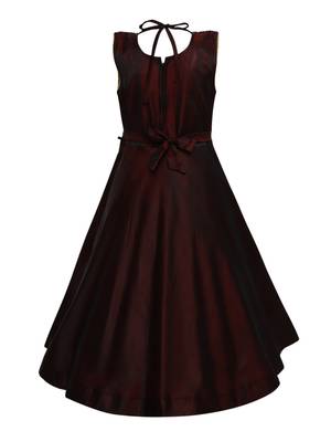 Brown Silk Blend Party Gown 2