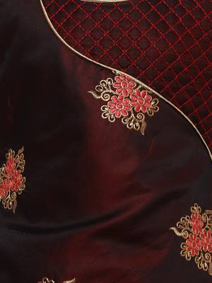 Brown Silk Blend Party Gown 3