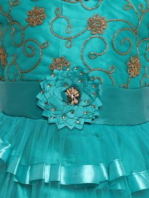 Green Net Party Gown 3