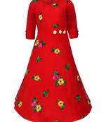 Red Rayon Party Gown