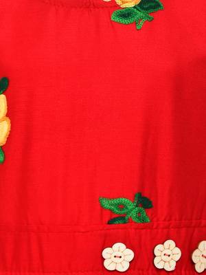 Red Rayon Party Gown 3
