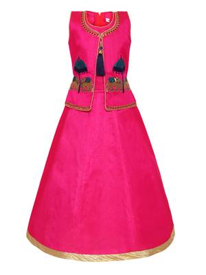 Pink Silk Blend Party Gown 1