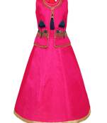 Pink Silk Blend Party Gown