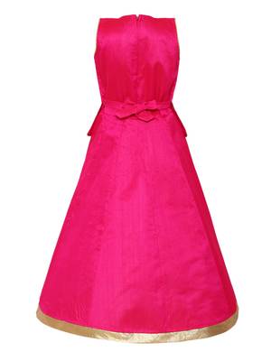 Pink Silk Blend Party Gown 2