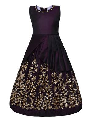 Purple Silk Blend Party Gown 1
