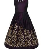 Purple Silk Blend Party Gown