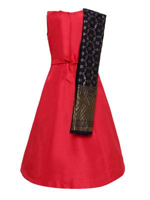 Red Silk Blend Party Gown 2