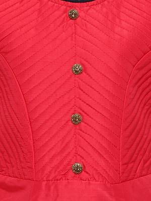 Red Silk Blend Party Gown 3