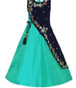 Green Silk Blend Party Gown