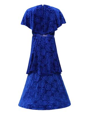 Blue Velvet Party Gown 2