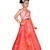 Red Cotton Blend Party Gown