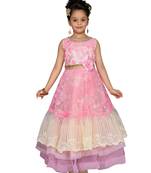 Pink Cotton Blend Party Gown