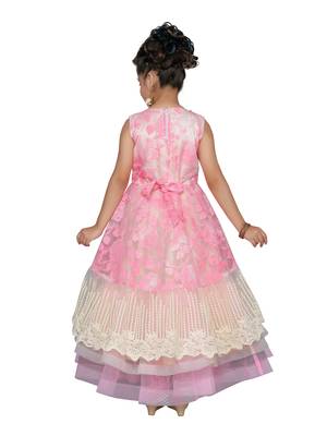 Pink Cotton Blend Party Gown 4