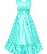 Green Silk Blend Party Gown