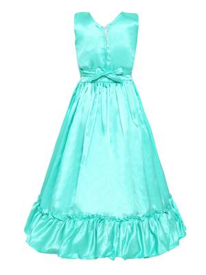 Green Silk Blend Party Gown 2