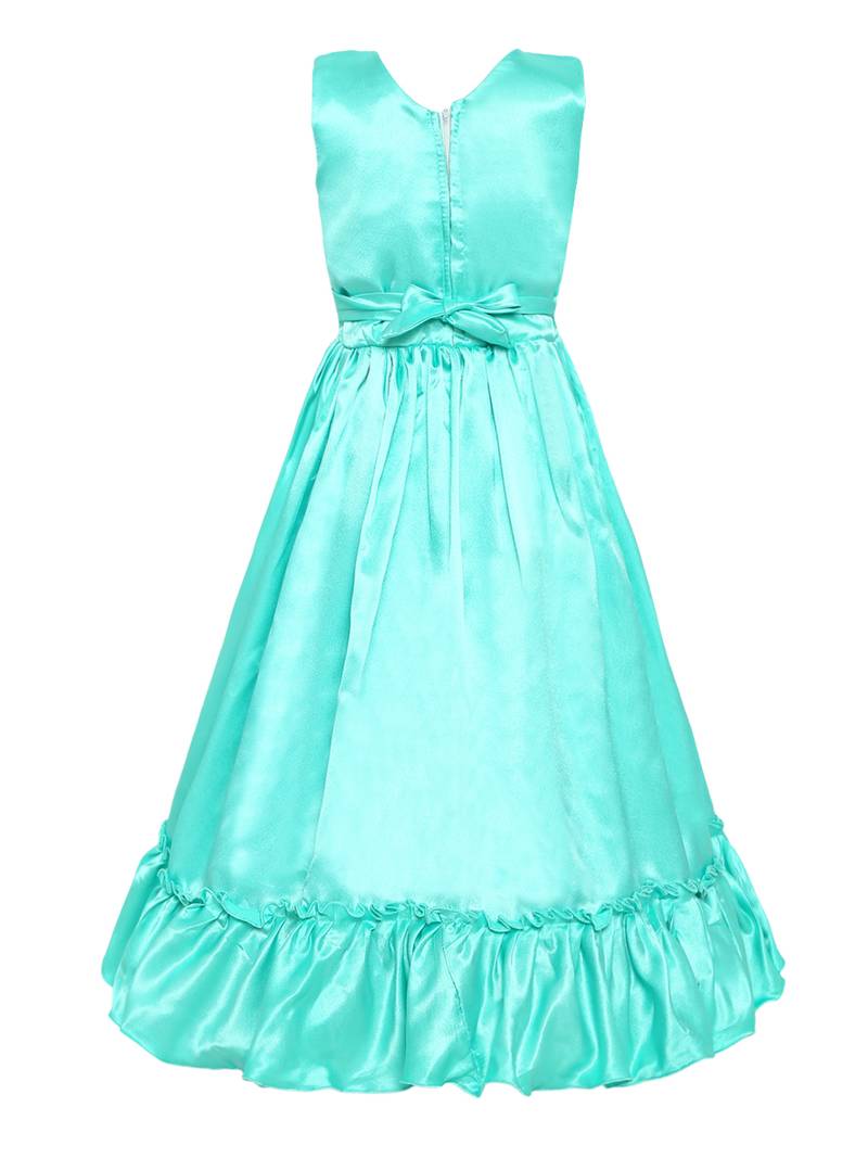 Green Silk Blend Party Gown