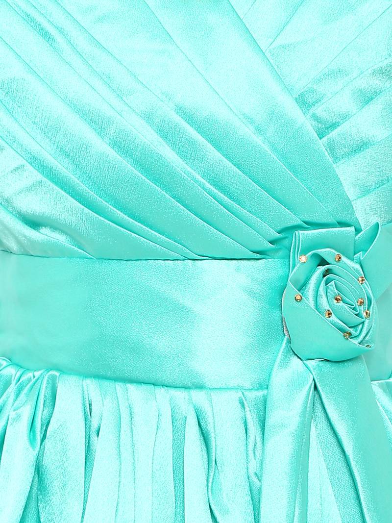 Green Silk Blend Party Gown