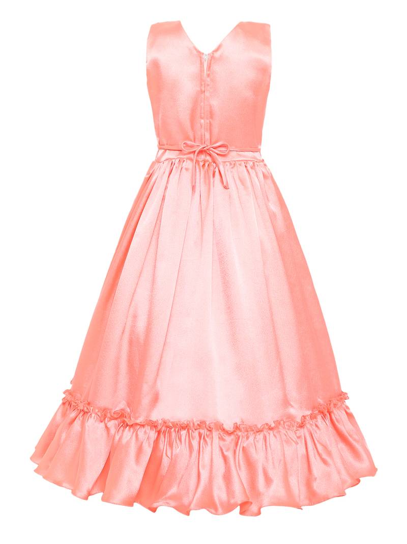 Orange Satin Party Gown