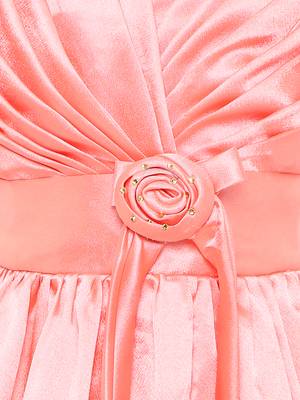 Orange Satin Party Gown 3