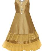 Gold Silk Blend Party Gown