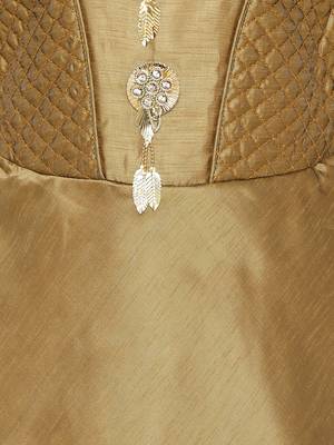Gold Silk Blend Party Gown 3