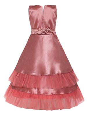 Beige Silk Blend Party Gown 2