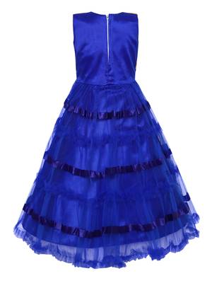 Blue Silk Blend Party Gown 2