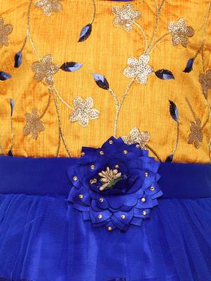 Blue Silk Blend Party Gown 3