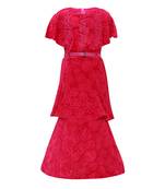 Red Silk Blend Party Gown