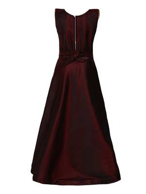 Brown Silk Blend Party Gown 2