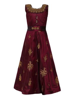 Purple Silk Blend Party Gown 1