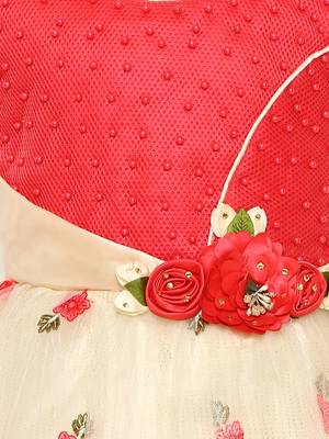Orange Embroidered Nylon Gown 3