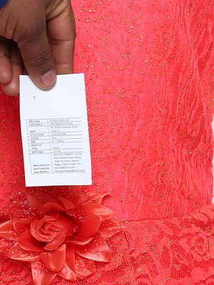 Red Nylon Party Gown 4