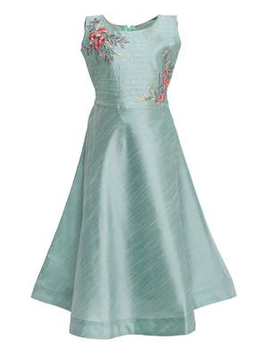 Green Silk Blend  Gown 1