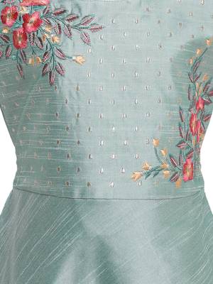 Green Silk Blend  Gown 3