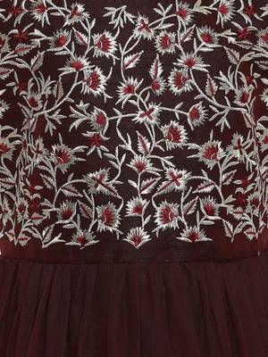 Brown Silk Blend Gown 4