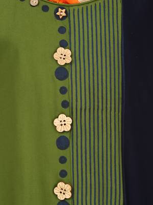 Green Printed Cotton Kurti 3