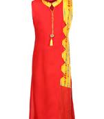 Red Cotton Regular Kurti