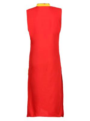 Red Cotton Regular Kurti 2