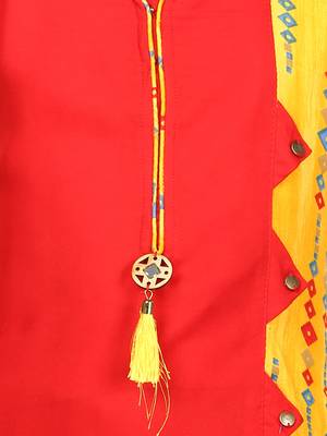 Red Cotton Regular Kurti 3