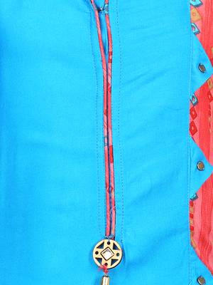 Blue Cotton Regular Kurti 3
