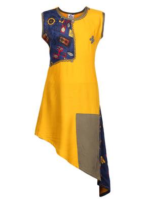 Button Detailed Asymmetric Kurti 1